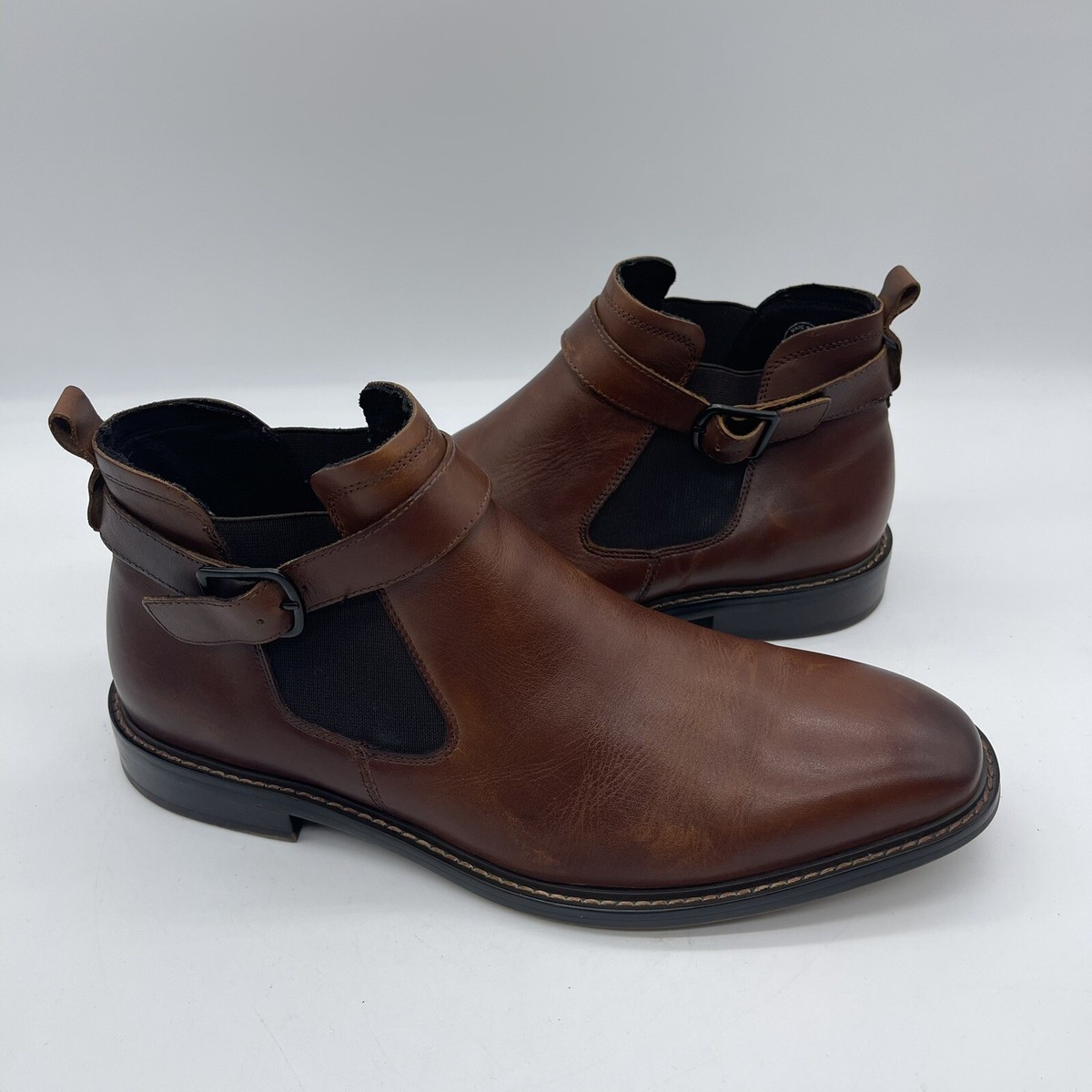 Kenneth Cole New York Sum-Times Mens Brown Leather Buckle Chelsea‎ Boots 11.5 M Kenneth Cole New York SumTimes KMF6LE014 Mens Brown Leather  main image 2