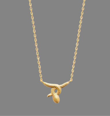 Collier Pendentif Serpent En Plaqué Or 18 Carats - Marque Bijouxia - Neuf Avec étiquettes