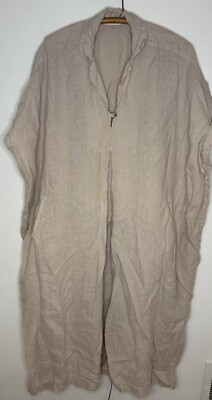 Black Crane O/S Cocoon Sack Linen Oversized Dress
