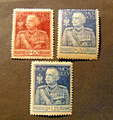 ITALY, ITALY KINGDOM 1925-26 ''Jubilee of the King'' 3V cpl set MNH d.13.5 ss.186/188