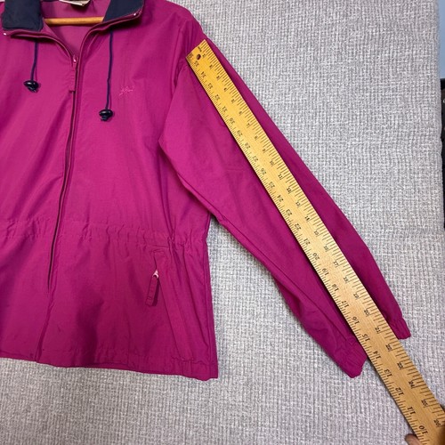 Vtg LL Bean Windbreaker Jacket Hooded Lightweight Pink Purple Sz M Chore Gorp - Picture 8 of 18