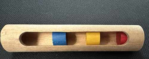 Rare 1970's Vintage Unique Wooden Baby Rattle Primary Colors Red Green ...