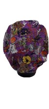 Bouffant surgical scrub hat cap women purple ghosts pumpkins witches halloween