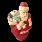 Very Nice Antique 1930 Santa Claus Bust w/Toys Bag Figural Glass Candy Container