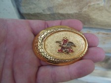 Vintage Men's Polished Gold Tone Anheuser Busch Belt Buckle Raintree 1982