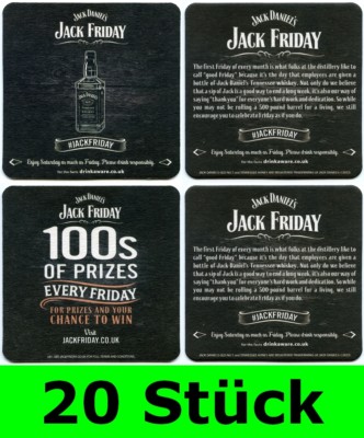 20 Bierdeckel Jack Daniels Whisky Daniel's Whiskey (10x2er Serie=20 Stück) Bar