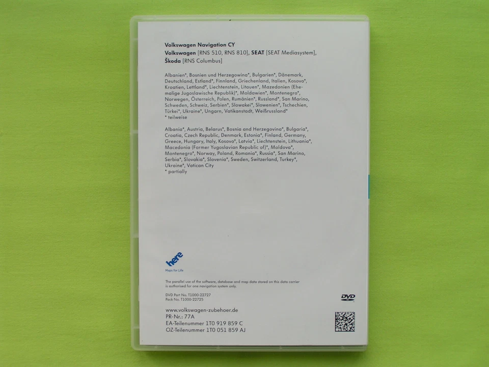 DVD NAVIGATION CY EUROPA OST 2015 V12 VW RNS 510 810 PASSAT T5 TOURAN GOLF CADDY - Bild 2 von 4