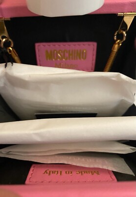 SS23 MOSCHINO Tropical Tan Clutch Pink Padded Nappa Leather