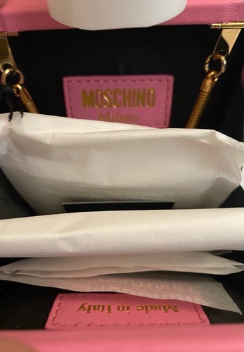SS23 MOSCHINO Tropical Tan Pochette Rosa Imbottita Nappa Pelle Protezione Solare 30SPF - Foto 13 di 13