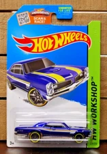 HOT WHEELS 1/64 DIECAST CAR 67 PONTIAC GTO 400 CANDY BLUE PRO TOURING ©2013