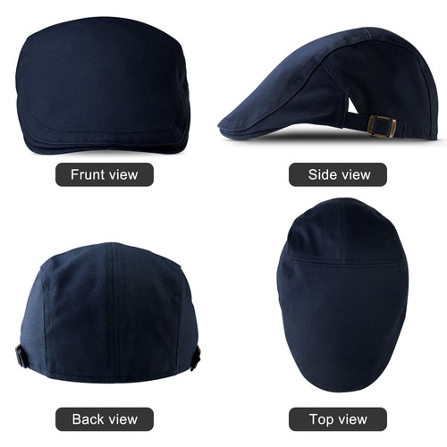 Adjustable Newsboy Hats for Men Flat Cap Mens Irish Cabbie Gatsby Tweed Ivy - Picture 3 of 63