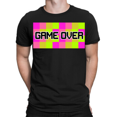Game Over Video Gamer Gaming Liebhaber Retro Vintage Herren Damen T-Shirts #TA-89