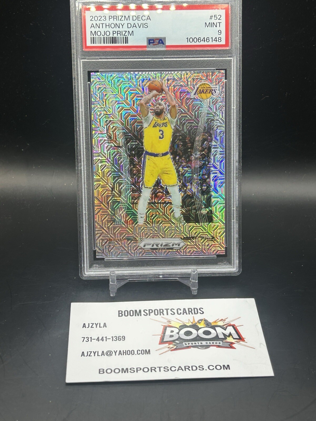 ANTHONY DAVIS 2023-24 PANINI PRIZM DECA #52 MOJO PRIZMS WARRIORS 23/25 PSA 9