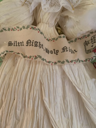 Vintage 90er Jahre Papierband Stille Nacht Engel Baumspitze - Bild 2 von 5