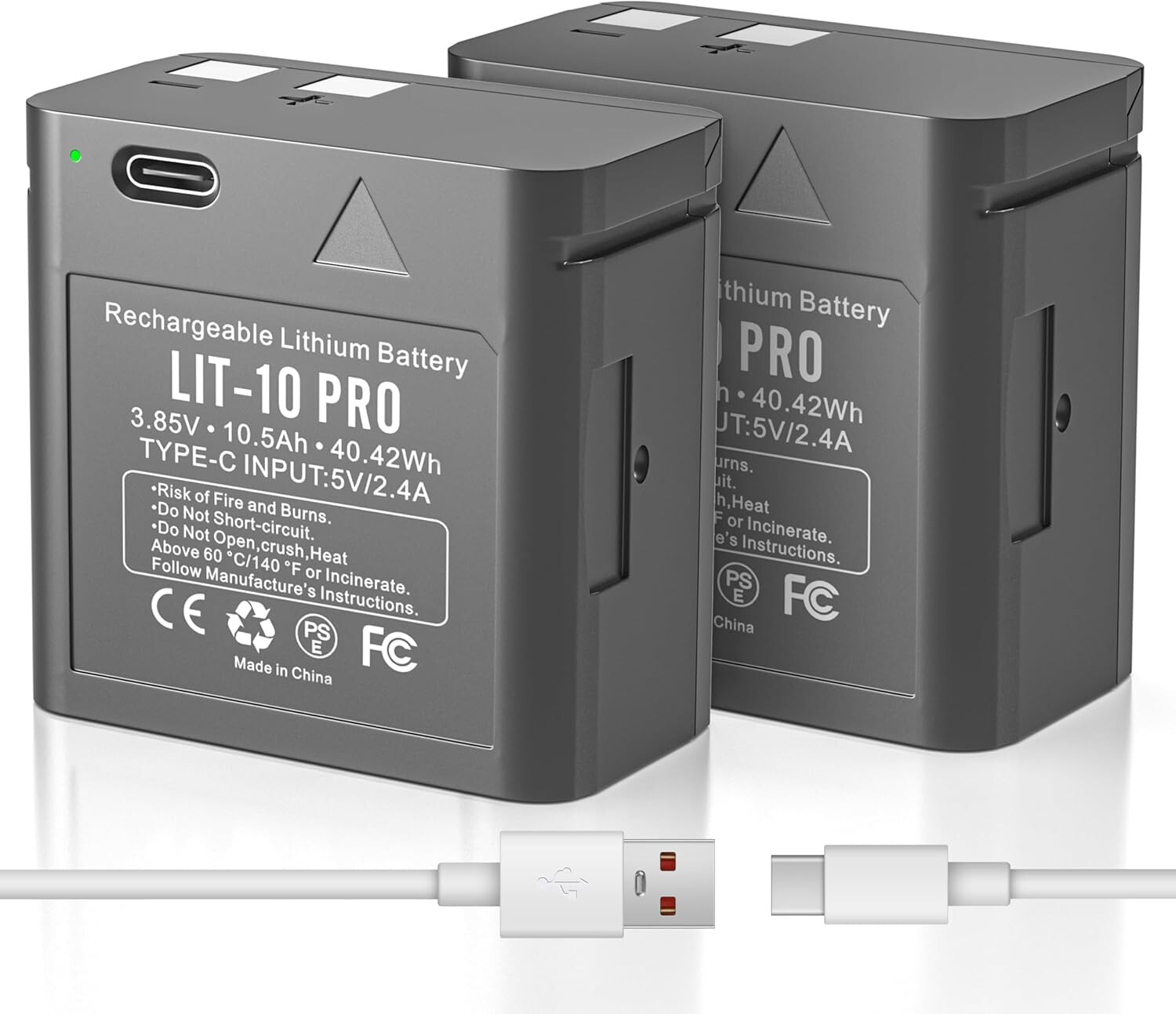 2-Pack LIT-10 10500mA Battery for SPYPIONT Trail Camera LM2, Link-Micro