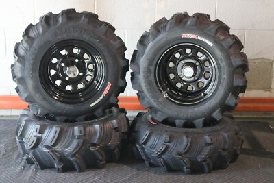 YAMAHA KODIAK 400 SRA 25'' EXECUTIONER ATV TIRE- ITP BLACK ATV WHEEL KIT SRAD
