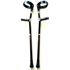 Forearm Crutches Black Size M (Pair) Walking Lightweight Adjustable Small Cuff