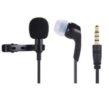 Stereo Lavalier Microphone Headset Earphone Headphone for Cell Phones PC Laptop