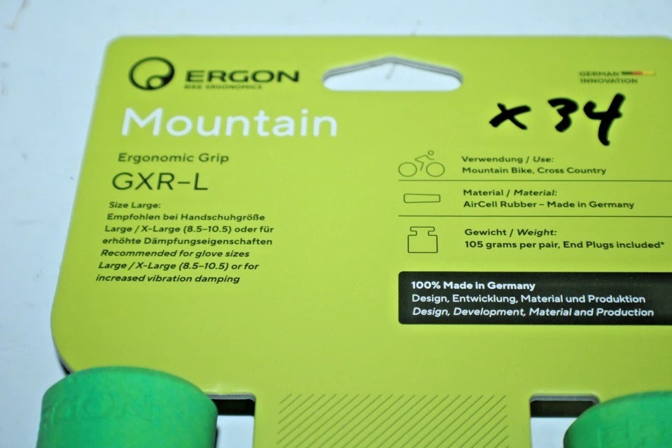 Ergon GXR MTB Bike Handlebar Grips Large Rubber Green 105g 130mm - Image 3 of 4
