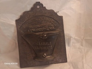 Antique Barker Jennings Hardware Co Lynchburg Va Advertising Match Holder Vtg Ex