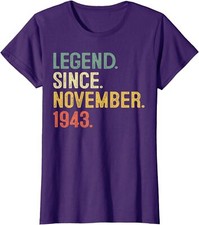 80 Years Old 80th Birthday Legend Since November Ladies' Crewneck T-Shirt