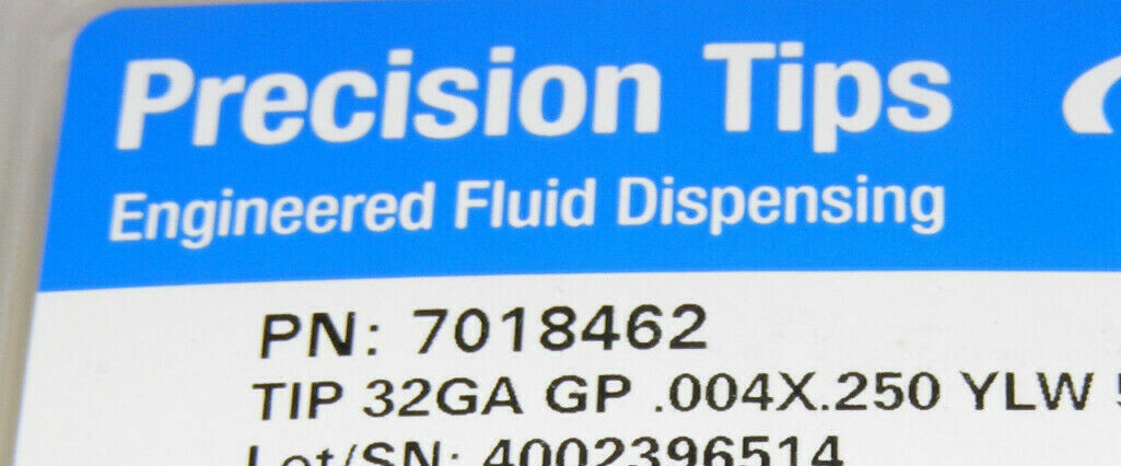 Nordson EFD 7018462 ,FLUID DISPENSING TIP 32GA GP .004x.250 Yellow 1 ...