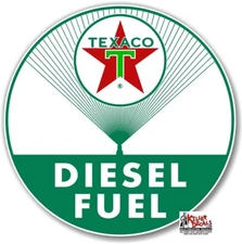 (TEXA-41) 12" 1950-60 TEXACO GREEN DIESEL GASOLINE DECAL OIL GAS PUMP/LUBSTER