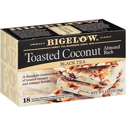 Bigelow Toasted Coconut Almond Bark Black Tea Caffeinated 18 Count Pack of 6 ... - Afbeelding 1 van 5