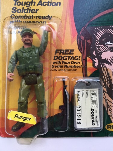 SGT ROCK “ RANGER” ACTION FIGURE by REMCO ON ALMOST “MINT CARD!” 1981 ORIGINAL