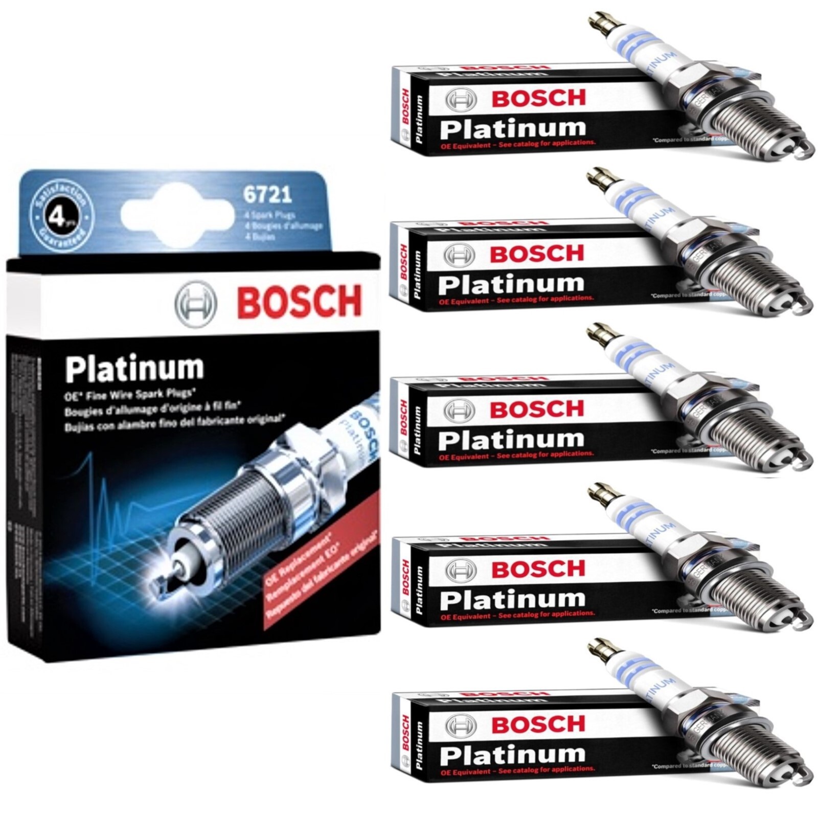 5 pcs Bosch Platinum Spark Plugs For 2007-2013 VOLVO C30 L5-2.5L