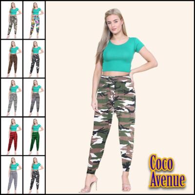 Damen Bedruckte Harem Leggings Alibaba Baggy Bündchen Unterteil Hose Haremshose