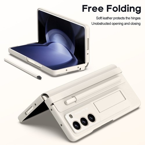 Pour Samsung Galaxy Z Fold 6 5 4 charnières étui support cuir + stylo S - Photo 20 sur 58