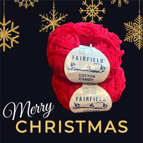 Yarn Vintage Fairfield “Cotton Candy” Lot Of 2. Color 12 Christmas Red - Picture 3 of 9