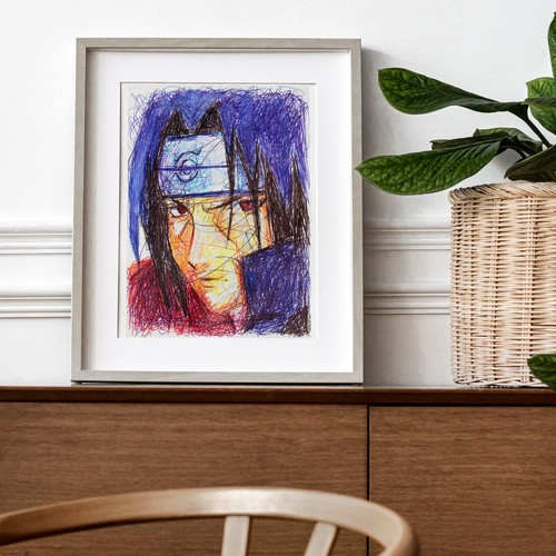 Itachi Ballpoint Pen Print, Naruto Art Poster - Picture 2 of 2