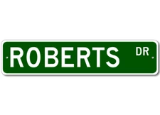 ROBERTS Drive Custom Street Sign Personalized Last Name Aluminum Metal Plaque