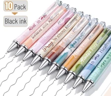 10 Pack Mr. Pen Christian Pen Set Simple Minimalism BLACK Ink Bible Verse