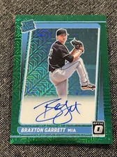 2021 Optic Green Mojo Prizm Auto Braxton Garrett RC Auto /99 Marlins