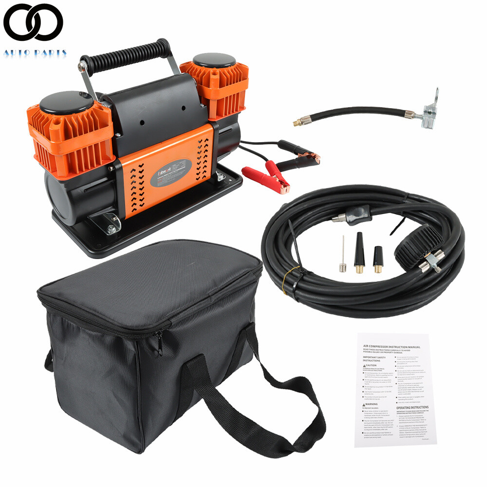 Double cylinder 60 Heavy Duty Dual Cylinder 12V Portable Inflator For Truck Tire