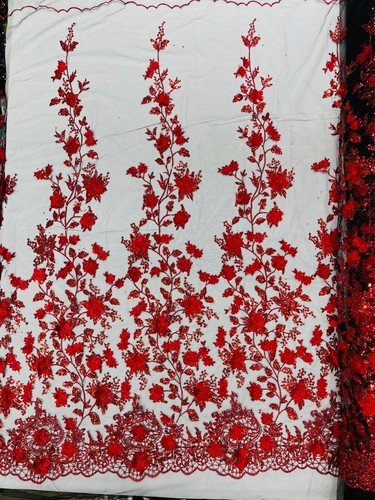 Princess 3d floral design embroider beaded with pearls on a mesh (by the yard) - Picture 76 of 87