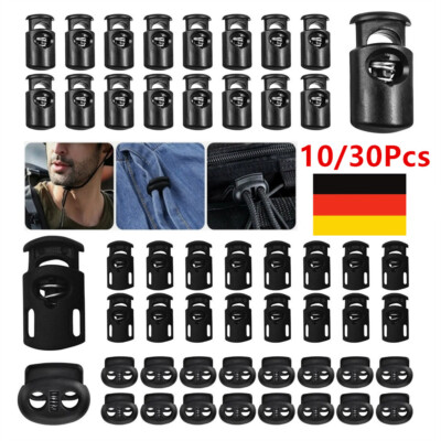 Kordelzug Plastik Knebel Kordel Stopper Sperren Mit Einzel & Bohne Zwilling DE
