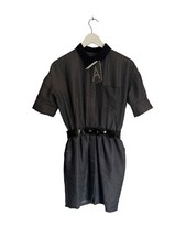 Antipodium London Grey Shirt Midi Dress NWT Size 8 Balls Bond Belted Designer