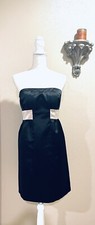 Max & Cleo Dress Size 6 Black Cocktail Night Dress Satin Sexy NWOT