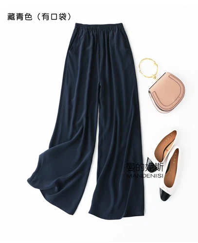 Damen 100 % Seide Maulbeere weites Bein Hose Abend Komfort Palazzo lose Hose - Bild 14 von 39