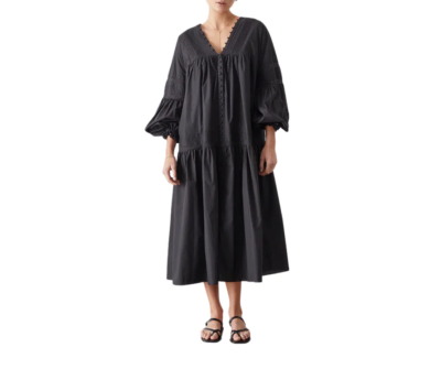 knee length dresses for ladies Marlo Midi Dress Navy – Lazy Sunday Lifestyle main image 1
