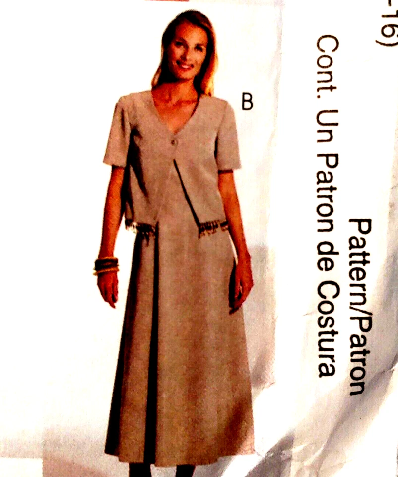 McCalls 3152 petite Dress in Two Lengths Unlined Jacket & Scarfs Size 12-14-16 - Image 4 of 4