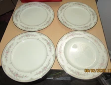 LOT OF 4 Noritake JAPAN 9729 Shenandoah Fine Bone China DINNER PLATES PLATINUM