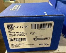 LOT of 100 PIECES   11562821  FASTENAL 1/4" x 2-1/4"  WA + Wedge Anchor