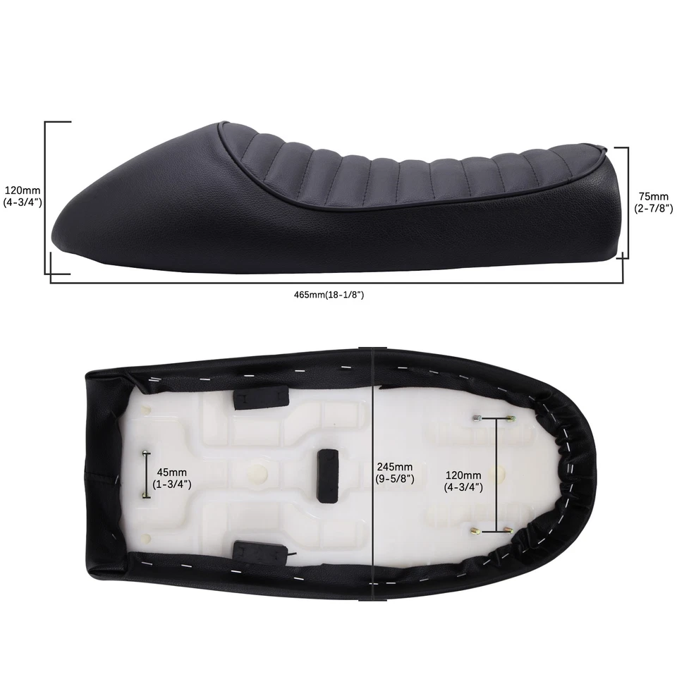 Asiento de corredor de café retro para motocicleta de Estados Unidos asiento de sillín para Suzuki TU250X personalizado Foto 2 de 4