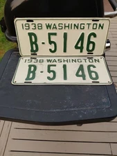 1938 washington state license plate Pair
