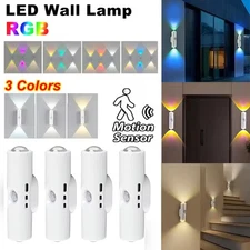 4pcs Motion Sensor Home Night Light 3 Color/RGB 7-Color Rechargeable LED Lamp